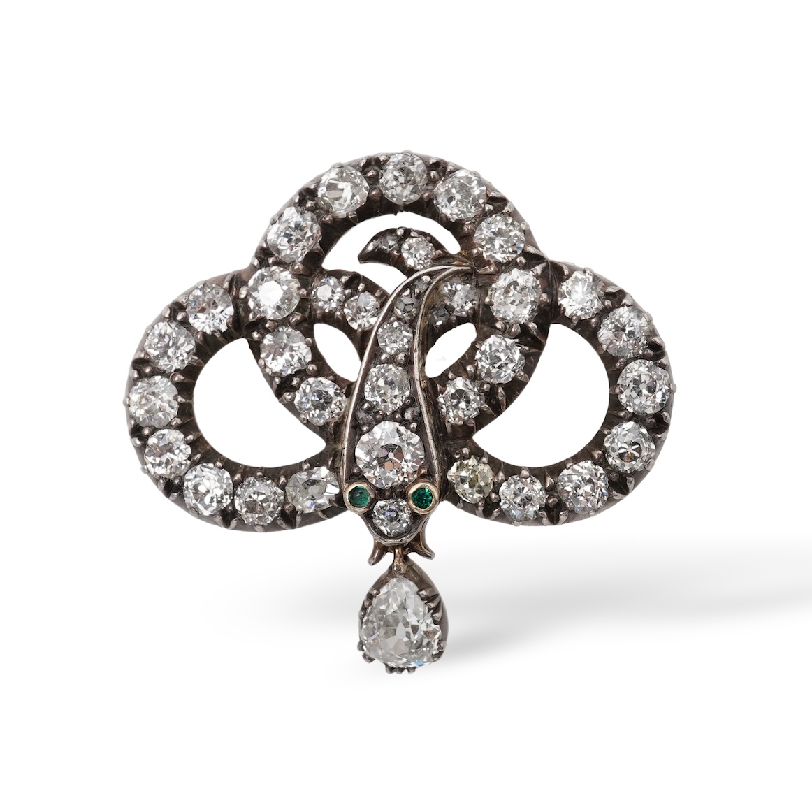 A Victorian diamond brooch, late 19th century